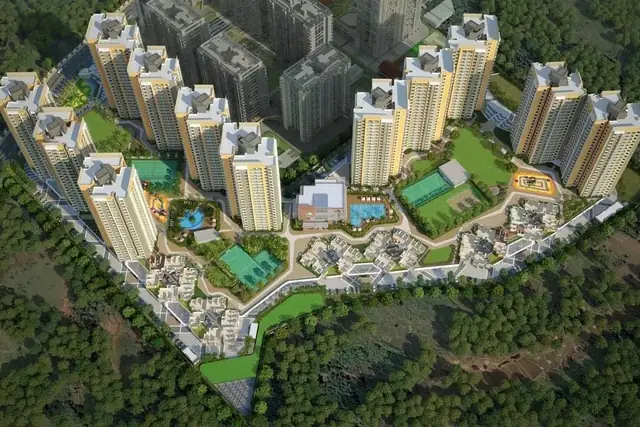 Aerial view of Park Titan Hinjewadi township by Pride Purple Group